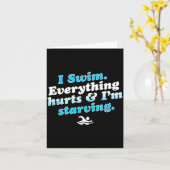 I Swim Funny Swimmer Quote  Kaart (Gele Bloem)