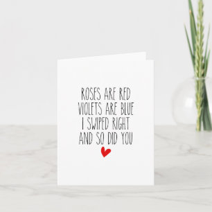 I Swiped Right Love Card - Greeting Card - Romance Kaart