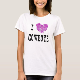 I T-shirt de cowboys de coeur (coeur rose de