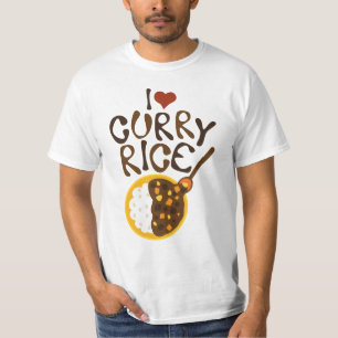I T-shirt de graphique de riz de cari de coeur