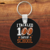 I Tackled 100 Day Of School Funny 100th Day School Sleutelhanger (Voorkant)