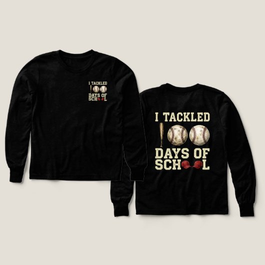 I Tackled 100 Days of School, Baseball Design (Motif recto et verso)