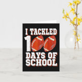 I Tackled 100 Days Of School FC 100th Day Bo Kaart (Gele Bloem)
