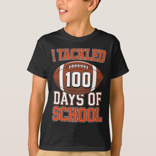 I Tackled 100 Days Of School FC 100th Day Bo T-shirt (Voorkant)