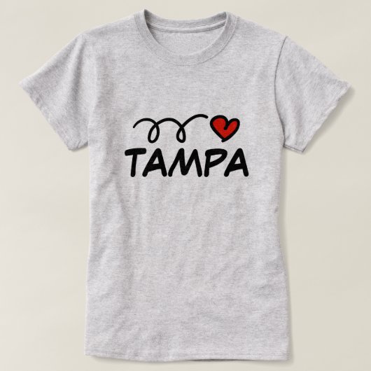 I ♥ Tampa custom t shirt met schattig hart (Design voorkant)