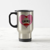 I tasse de voyage de singe de chaussette de coeur (Gauche)