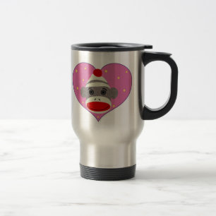 I tasse de voyage de singe de chaussette de coeur