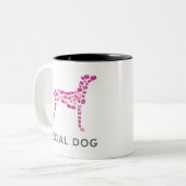 I tasse sociale de chien de coeur (Devant gauche)