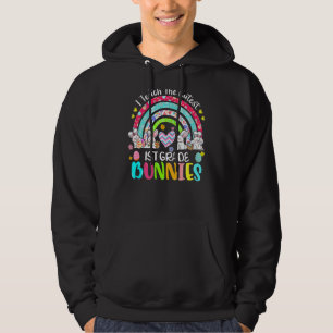 I Teach Cutest Bunnies 1st grade leraar Boho Rain Hoodie