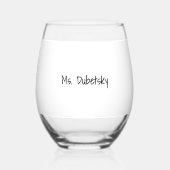 I Teach. I Wine. I Repeat. Personalized Teacher Wijnglas Zonder Voet (Achterkant)