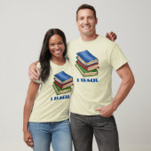 I TEACH Library Book Stack Teacher Appreciation T-shirt (Unisex)