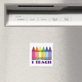 I Teach Rainbow Crayons School Teacher Gift Magnet Magneet (Insitu (Vaatwasser))