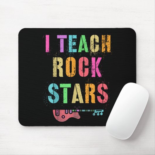I Teach Rockstars Band Vibes Teacher Rocks My Musi Muismat (Met muis)