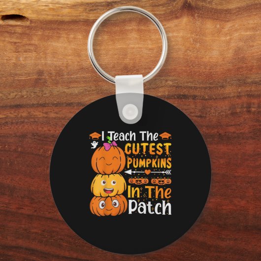 I Teach The Cutest Pumpkins Funny Halloween Teache Sleutelhanger (Voorkant)