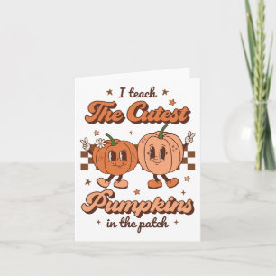 I Teach The Cutest Pumpkins In The Patch Retro Tea Kaart