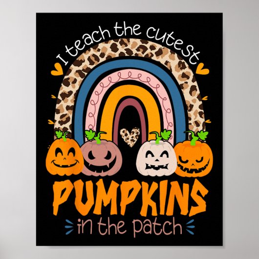 I Teach The Cutest Pumpkins In The Patch Retro Tea Poster (Voorkant)