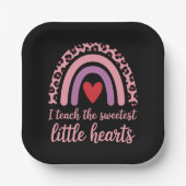 I Teach The Sweetest Hearts Rainbow Teacher Papieren Bordje (Voorkant)