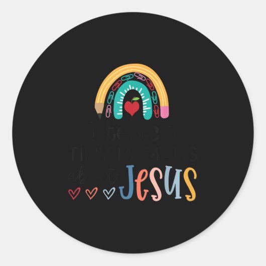 I Teach Tiny Humans About Jesus Christian Teacher Ronde Sticker (Voorkant)