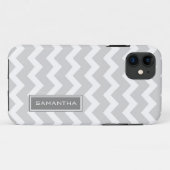 i Telefoon 5 Gray Chevron Aangepaste naam Case-Mate iPhone Case (Achterkant (horizontaal))