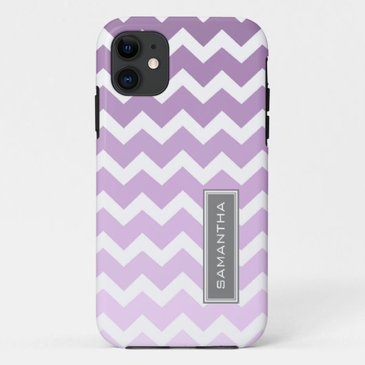 i Telefoon 5 Paarse Ombre Chevron Aangepaste naam Case-Mate iPhone Case (Achterkant)