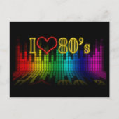 "I ♥ The 80's" Retro Vibes Briefkaart (Voorkant)