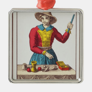 I The Magicia, zeven tarotkaarten Metalen Ornament