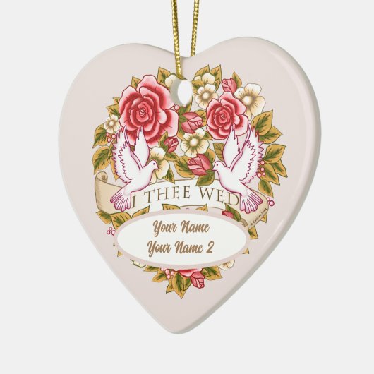 I Thee Wed  aangepaste trouwornament Keramisch Ornament (Links)
