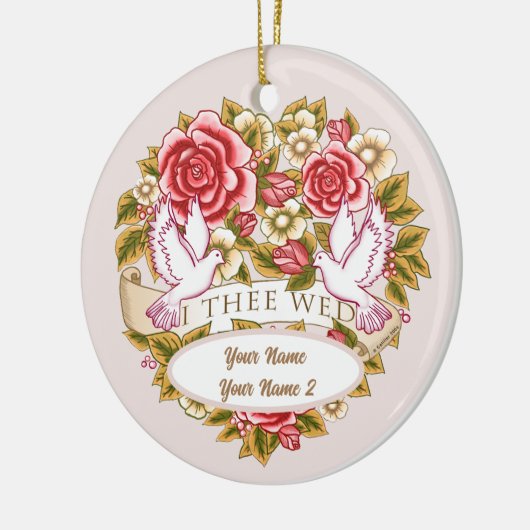 I Thee Wed  aangepaste trouwornament Keramisch Ornament (Links)
