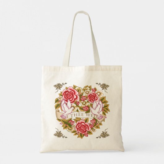 I Thee Wed bruiloft canvas tas (Achterkant)