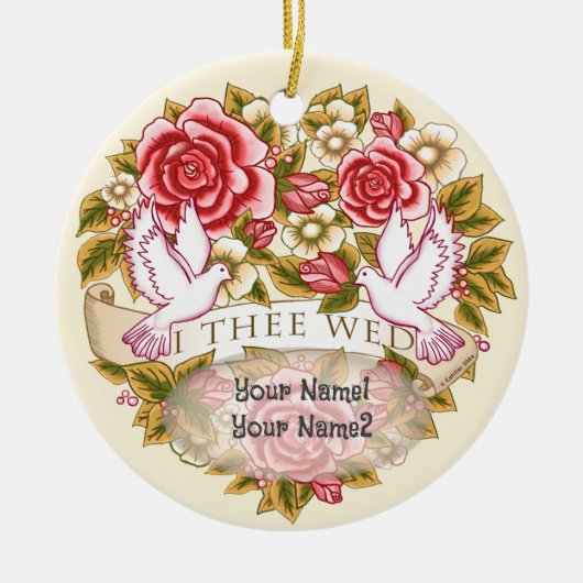 I Thee Wed bruiloft ornament (Voorkant)