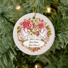 I Thee Wed  huwelijksornament op maat Keramisch Ornament