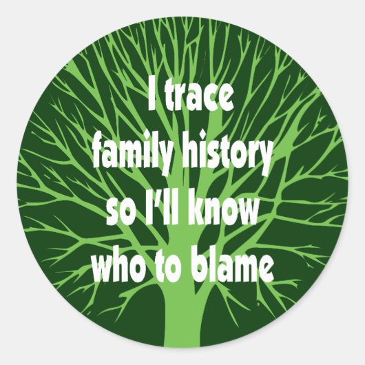 I Trace Family History Ronde Sticker (Voorkant)