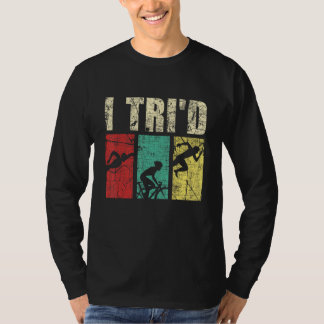 I Tri'd - Retro  Triathlon Triatleet Zwemmen T-shirt
