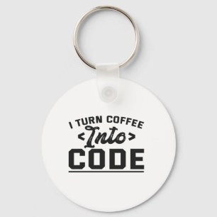 I Turn Coffee into Code Funny Programmer Life Gift Sleutelhanger