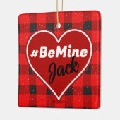 I ♥ U I Love You Buffalo Plaid Ornement (Gauche)