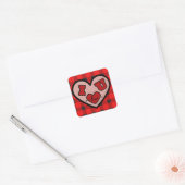 I ♥ U I Love You Buffalo Plaid Sticker (Enveloppe)