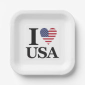"I ❤️ USA" PAPIEREN BORDJE (Voorkant)