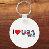 I ❤️ USA – Sinds 1776 Sleutelhanger (Voorkant)