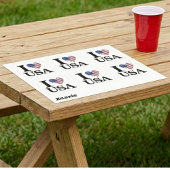 "I ❤️ USA" VIERKANTE STICKER