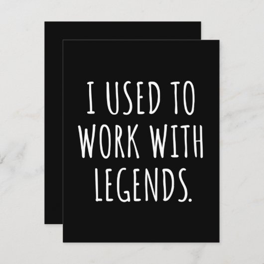 I USED TO WORK WITH LEGENDS SAVE THE DATE (Voorkant / Achterkant)