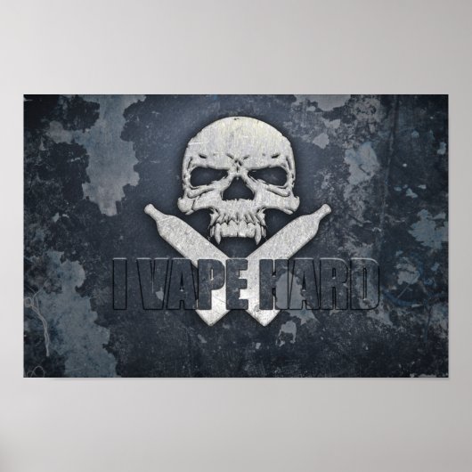 I Vape Hard Skull-Poster Poster (Voorkant)