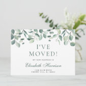 I Verhuisde Eucalyptus Greenery Waterverf Moving Aankondiging (Staand voorkant)