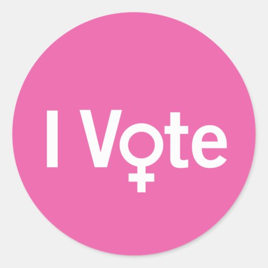 I Vote Sticker - Blanc sur Rose (personnalisable) (Devant)