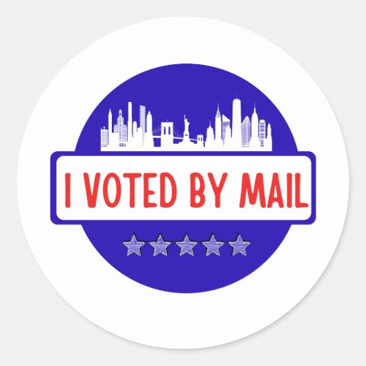 I Voted by Mail Ronde Sticker (Voorkant)