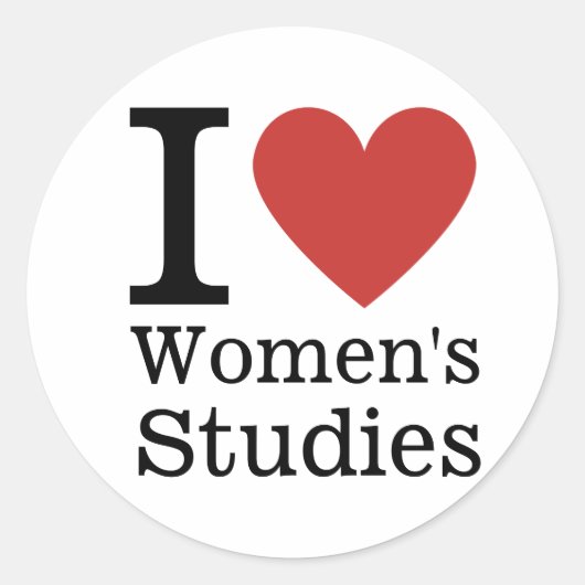 I ❤️ Vrouwenstudies voor studenten / Faculteit CUS Ronde Sticker (Voorkant)