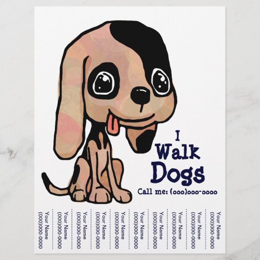 I Walk Dogs Puppy Flyer (Voorkant)