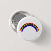 I Wanna Die - Rainbow Ronde Button 3,2 Cm (Voorkant /achterkant)