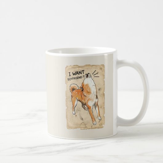 I Want a Boyfriend – Manifesting Shiba Inu Mug (Droite)
