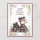 I Want a HIPPO POTAMUS For Christmas Feestdagenkaart (Voorkant)