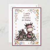 I Want a HIPPO POTAMUS For Christmas Feestdagenkaart (Voorkant / Achterkant)